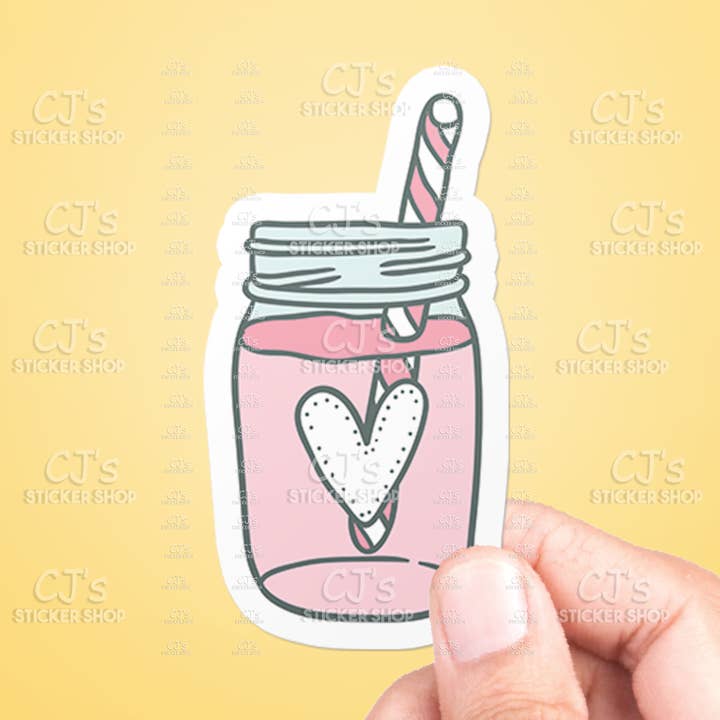 Mason Jar Lemonade Sticker Vinyl Decal for wholesale by CJ's Sticker Shop