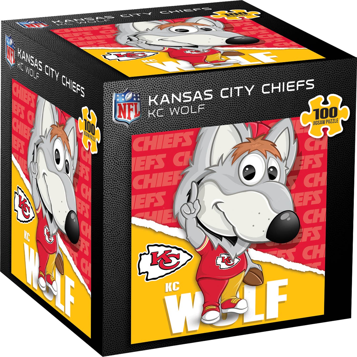 Masterpieces Puzzles - Vente Puzzle – adulte - Puzzle de 100 pièces avec la mascotte des Kansas City Chiefs - NFL0