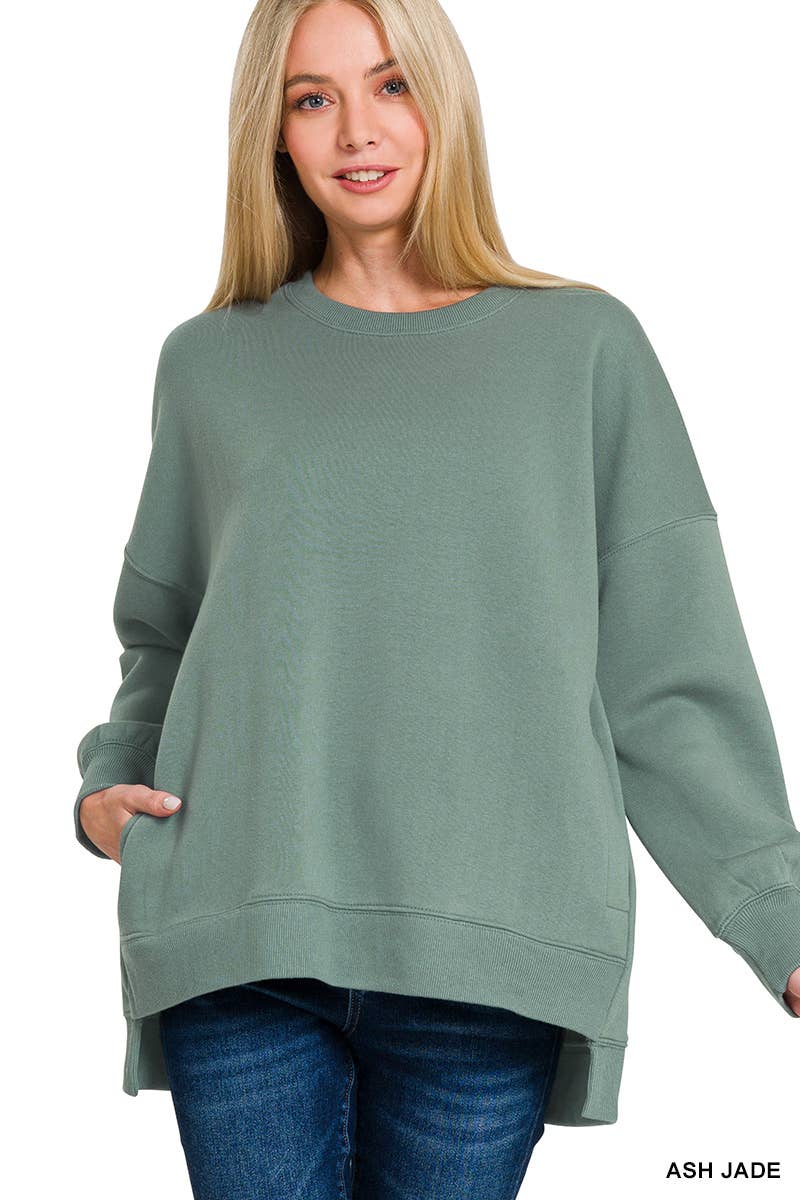 42POPS - Wholesale Sweatshirt - Women's - ',,, Fleece Hi Low Hem Pullover With Pockets102