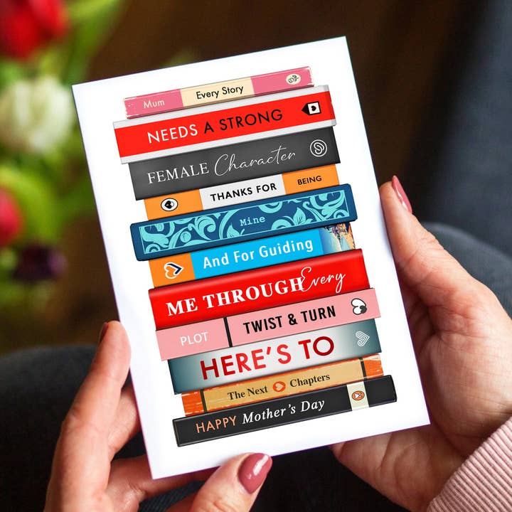 Book Themed Mother's Day Card for wholesale by Of Life & Lemons