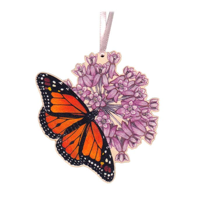 Monarch on Common Milkweed Keepsake Holiday Ornament for wholesale by Kate Dolamore Art