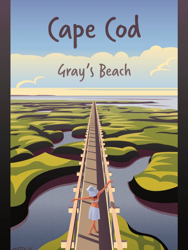 Postcard – Boardwalk, Gray’s Beach Yarmouth, Cape Cod for wholesale by 9 Rue Clementine