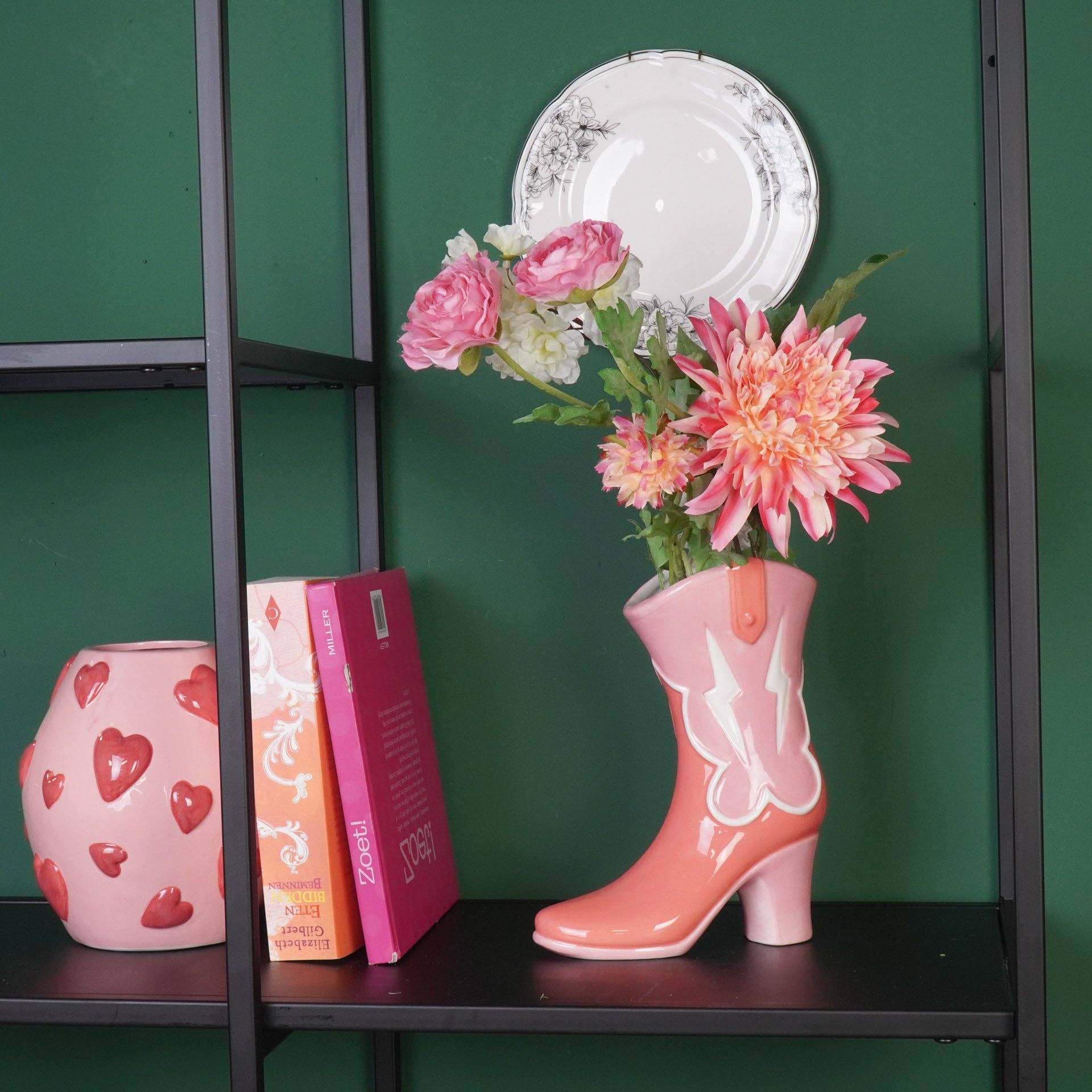 Housevitamin bv - Wholesale Vase - Flower Vase- Boot Vase- Ceramics- Pink/ Orange-16,5x10.5x26,5cm1