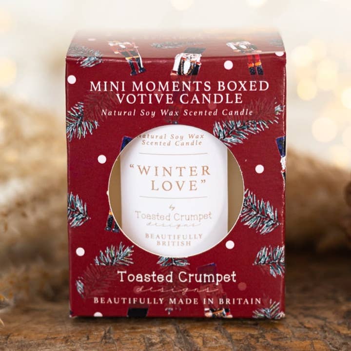 Nutcracker (Winter Love) Mini Votive Boxed Candle for wholesale by Toasted Crumpet