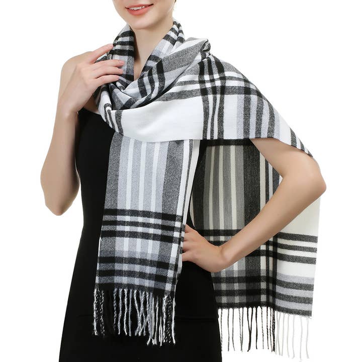 Fashion City - Wholesale Scarf - Women's - Classic Tartan Plaid Cashmere Feel Scarf 10