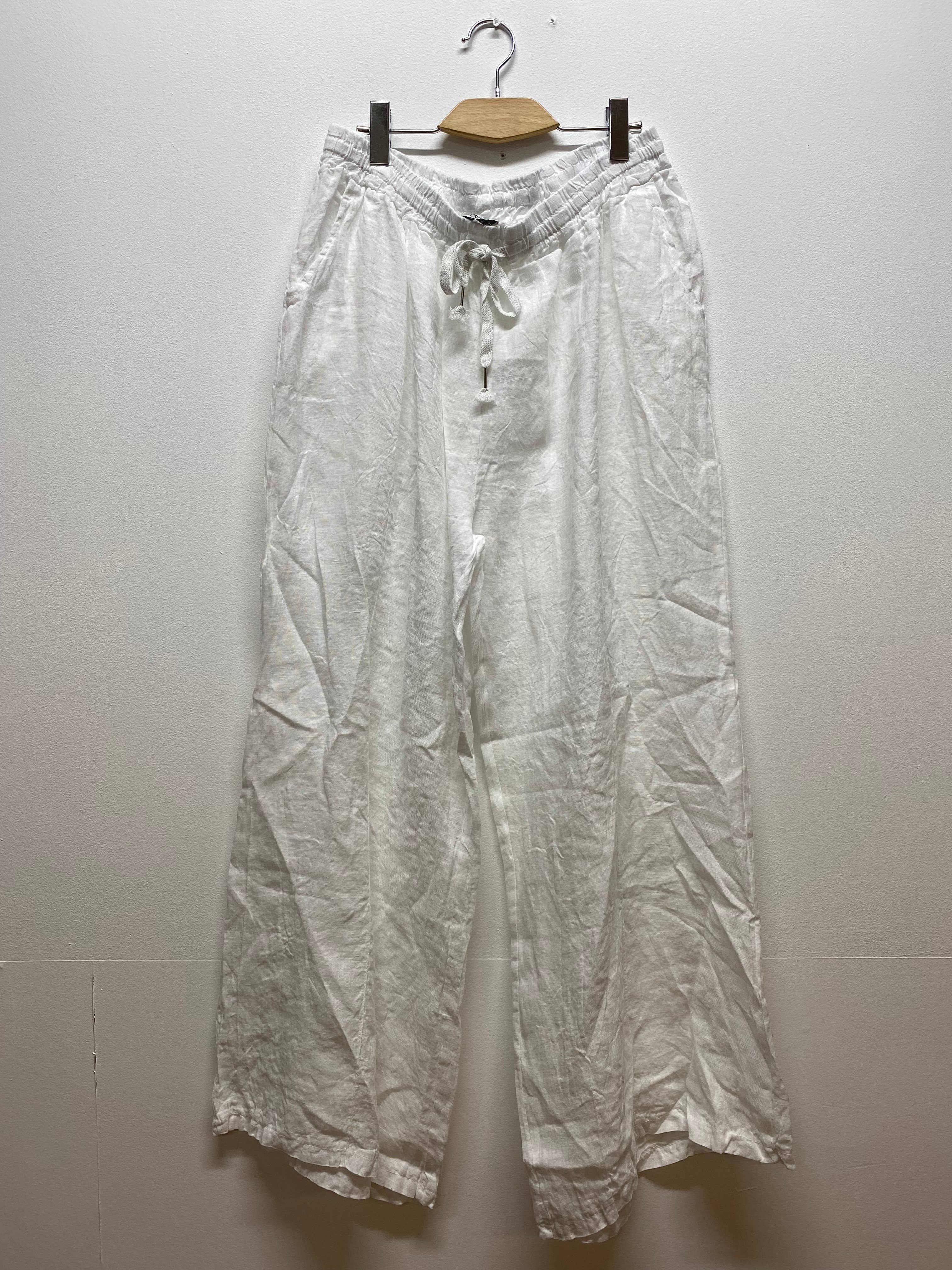 ORNELLA PARIS - Vente Pantalon – femme - pantalon coupe large  en lin grande taille BLL-PT7900L0