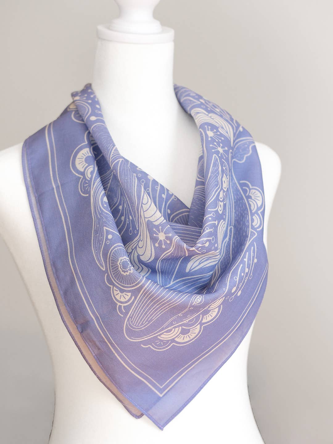 sol&mar art co. - Wholesale Bandana - Unisex - Whale, and the Ocean Bandana Scarf (Violet)3
