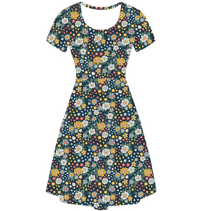 Retro Daisy Delight Deluxe Pocket Dress for wholesale by Natopia
