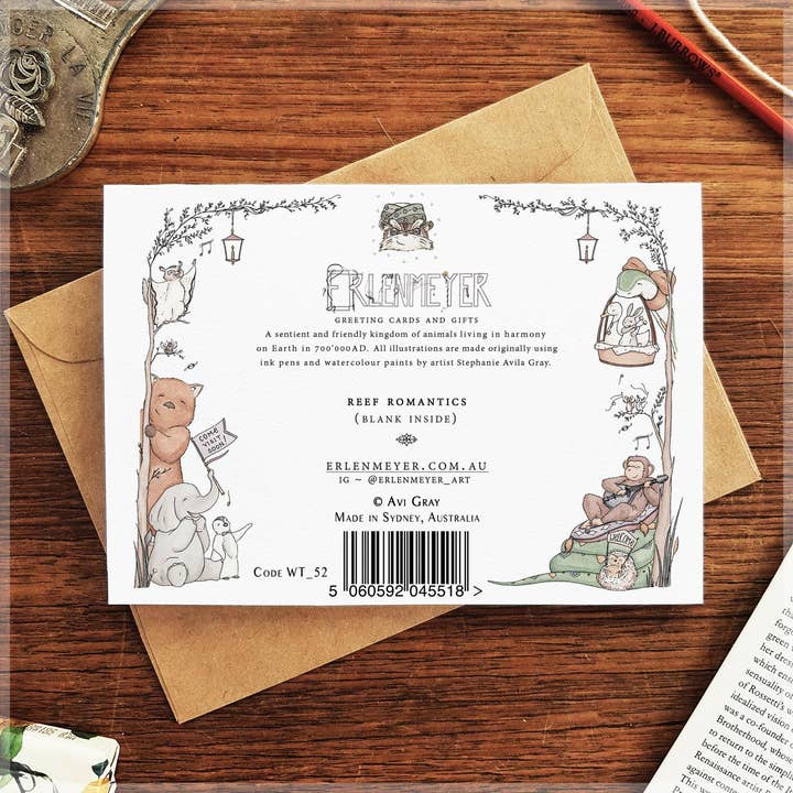 Erlenmeyer Art - Wholesale Love card - Reef Romantics - Greeting Card1