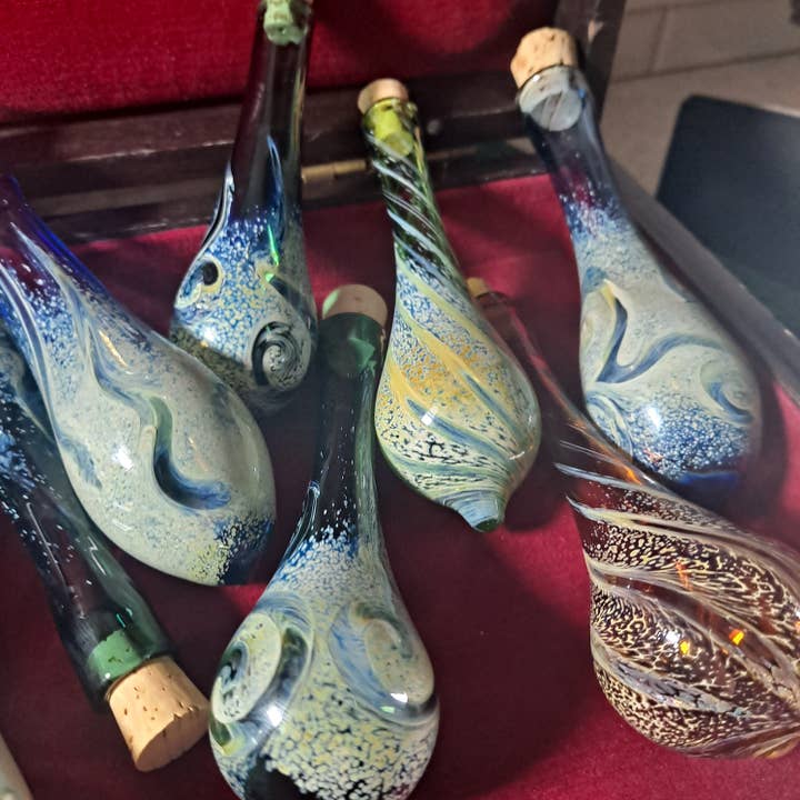 Sunshine Glass Gifts - Wholesale Wine Charm - Handblown Glass Bodice Chiller - Potion Bottle - Renaissance Faire Accessories - Bodice Bottle