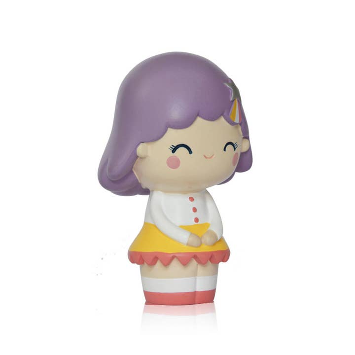 Momiji - Wholesale Decorative Figurine - Momiji Message Doll - Birthday Girl Lavender
