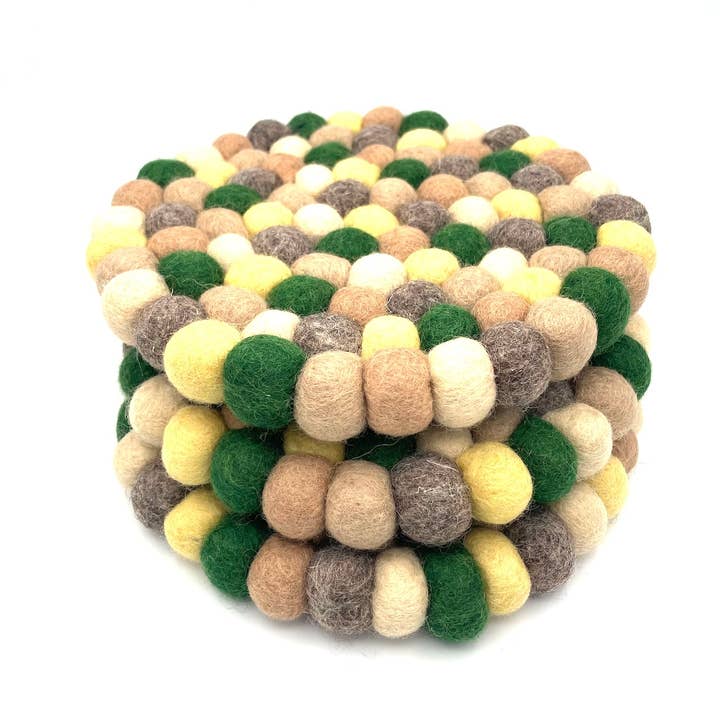 Women of the Cloud Forest - Wholesale Trivet - Autumn Felt Ball Trivet 1
