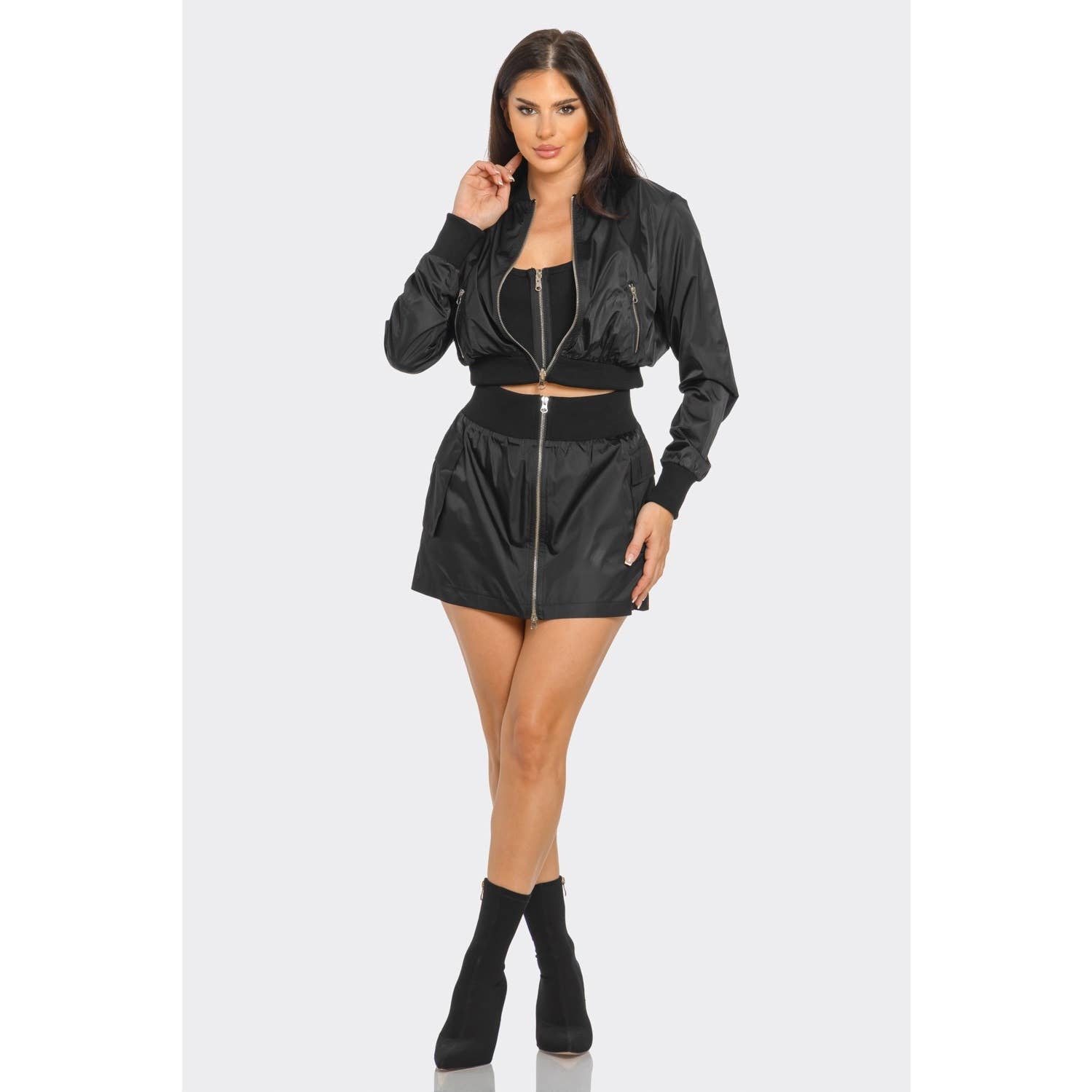 DORCAS - Wholesale Top & Skirt Set - Women's - WINDBREAKER MINI SKIRT SET10