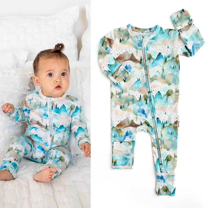 Everest Zip Bamboo Baby Outfit Clothing for wholesale by Gigi and Max