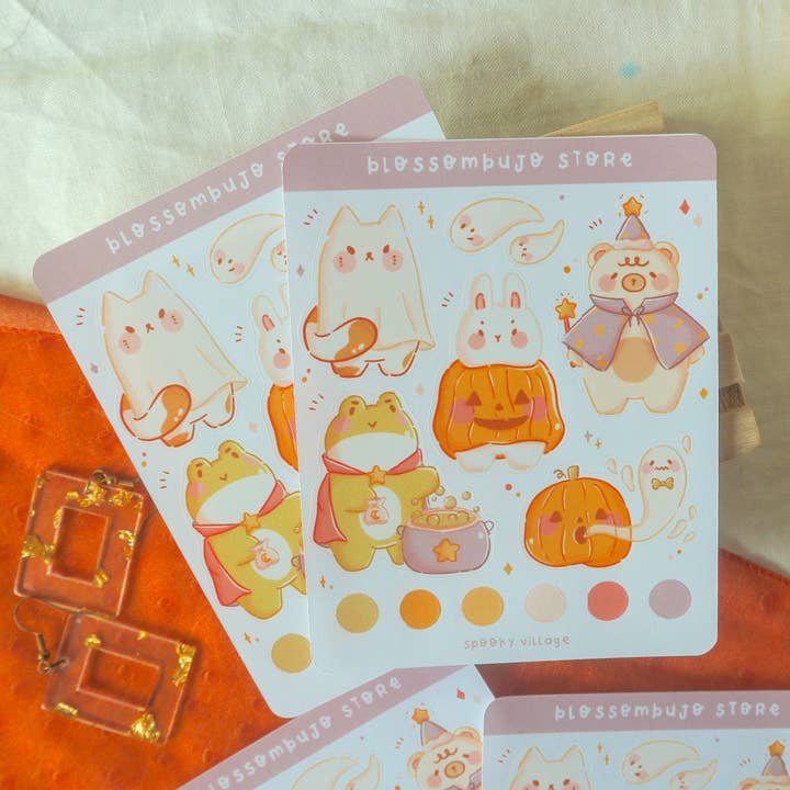 Stickersheet - Spooky Village for wholesale by BlossomBujo Store