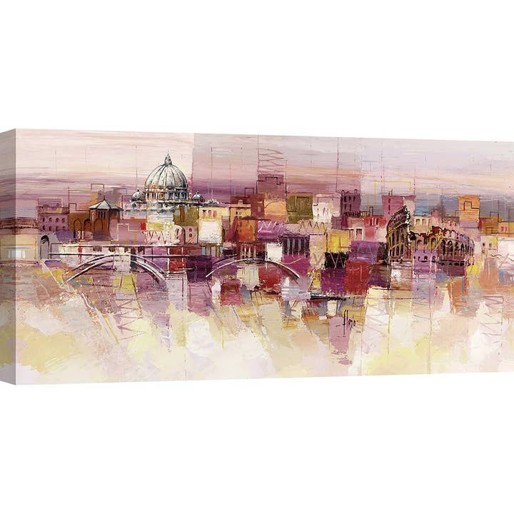 Moderne schilderkunst, druk op doek: Luigi Florio, Sognando Roma voor wholesale door Selected Artworks Italia
