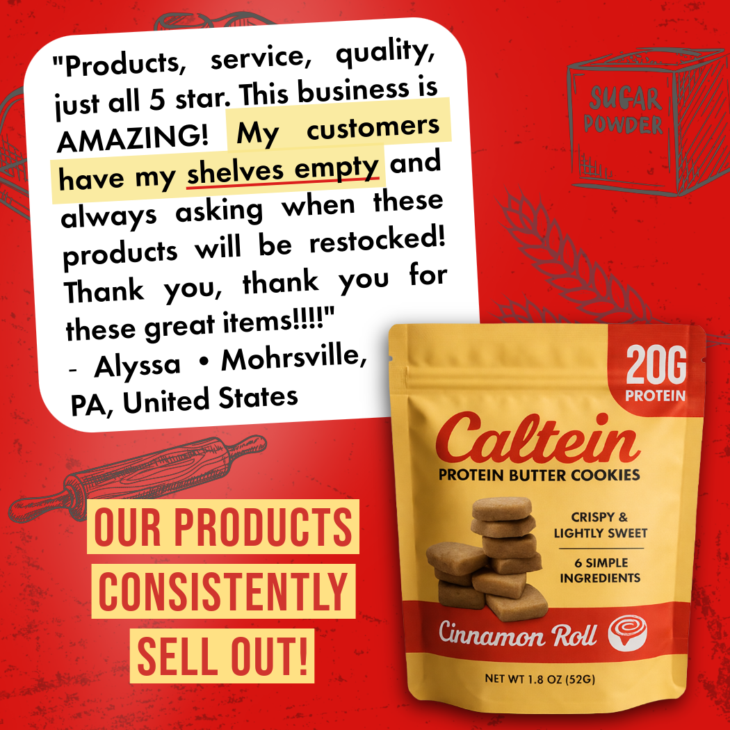Caltein - Wholesale Cookie - Protein Butter Cookies | Sampler 4-Pack | High Protein Snack2