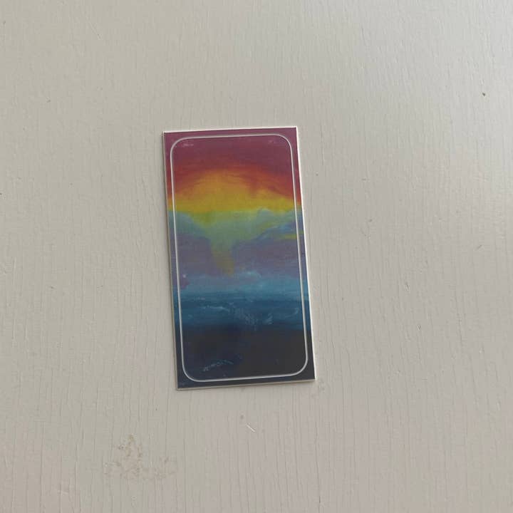 Rainbow Sunset Ocean Rectangle Sticker for wholesale by Lexie Manion