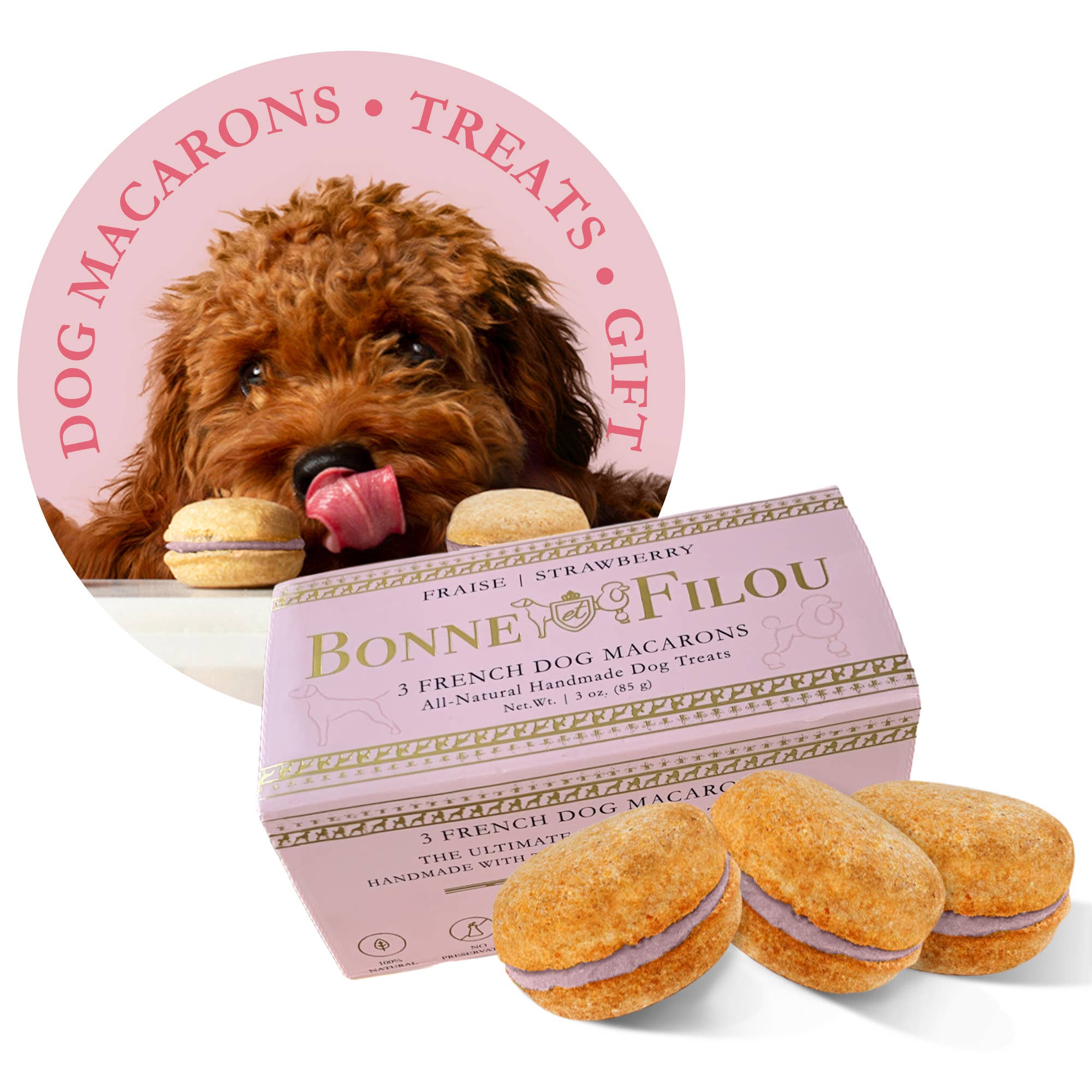Bonne et Filou - Vente Friandises – chien - Macarons pour chiens | Cadeaux pour chiens (lot de 3)9