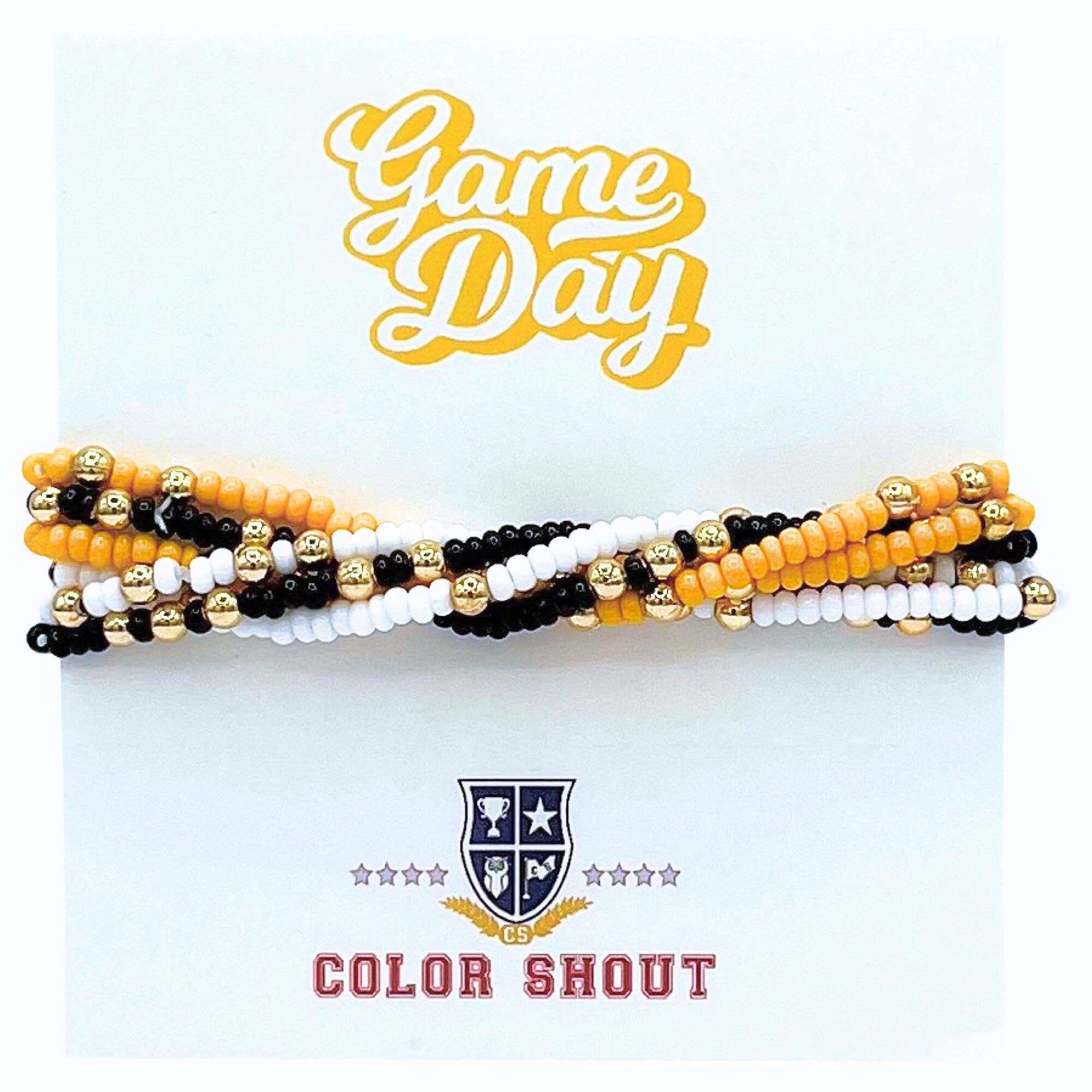 Color Shout - Wholesale Jewelry Set - Game Day Team Colors: Set of 6 Stretch Bracelets25