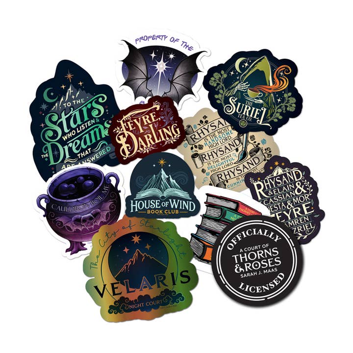 (10-Pack) A Court of Thorns and Roses Decals for wholesale by Conquest Journals