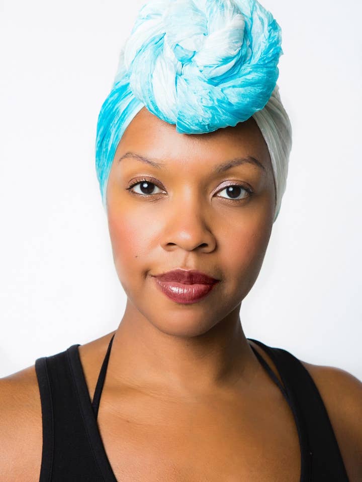 Turquoise Crinkled Air Silk Scarf for wholesale by Viva La Silk