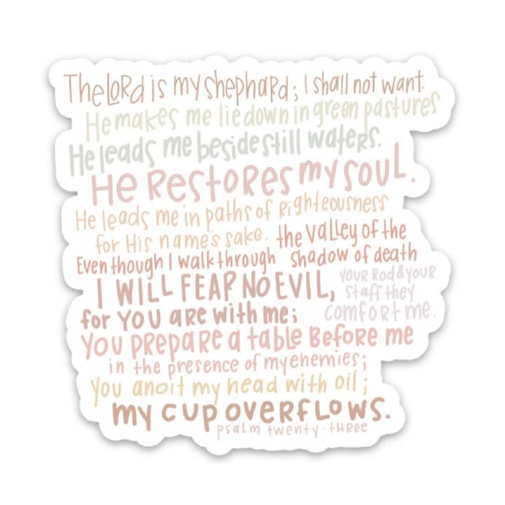Adesivo Salmo 23 | Adesivi cristiani | Citazioni di versi della Bibbia per la vendita all'ingrosso da parte di swaygirls