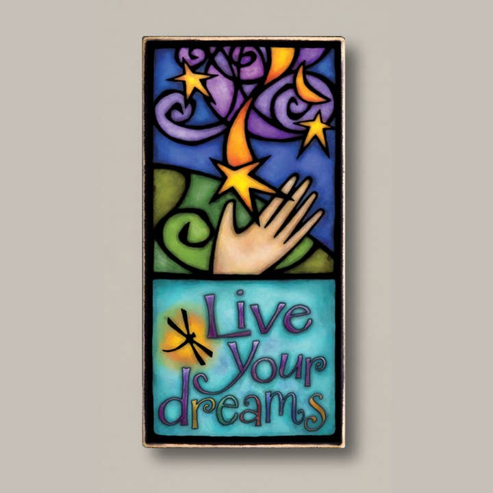 WA599 - Live Your Dreams Wall Art for wholesale by Macone Clay / Spooner Creek