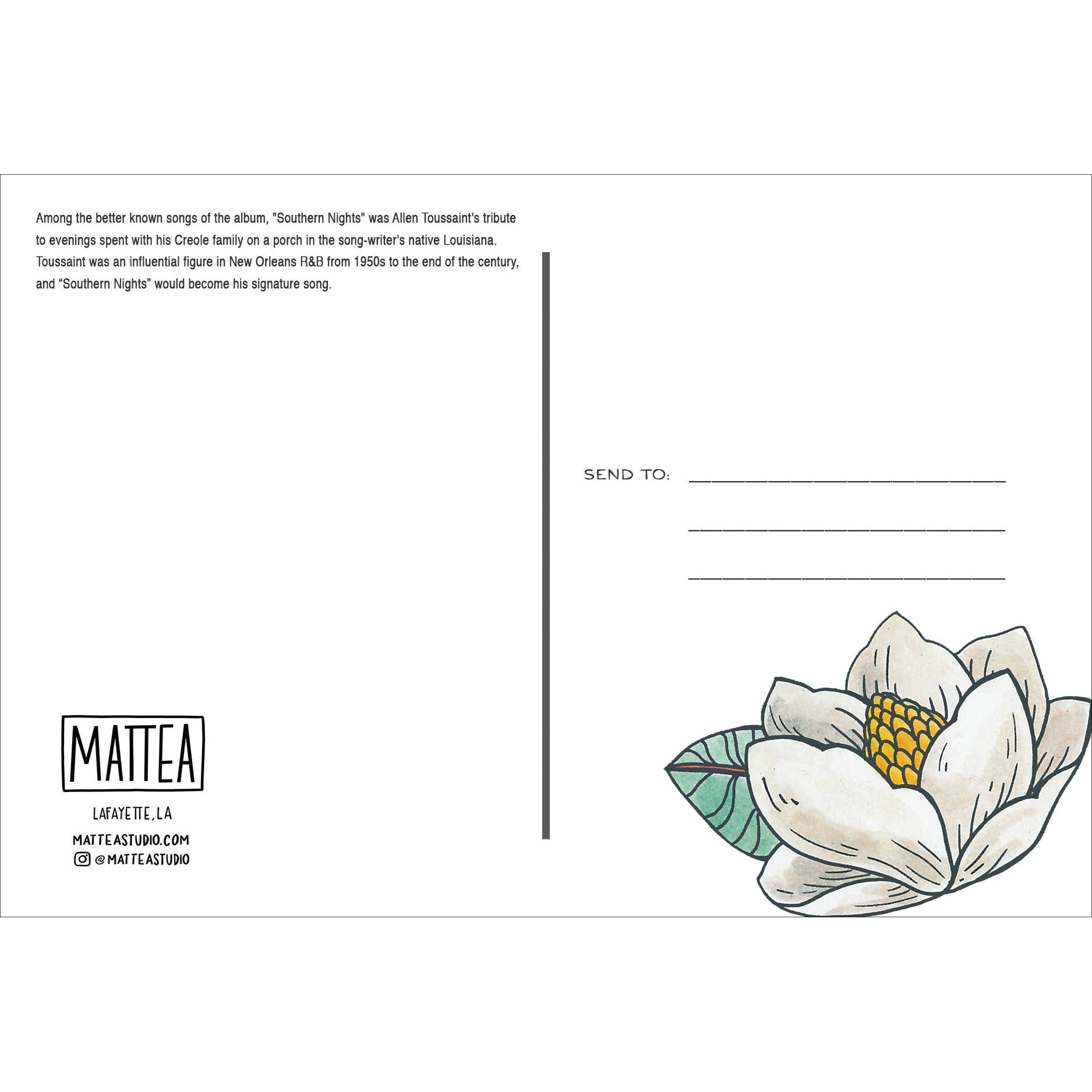 Mattea - Wholesale Postcard - Southern Nights Postcard2
