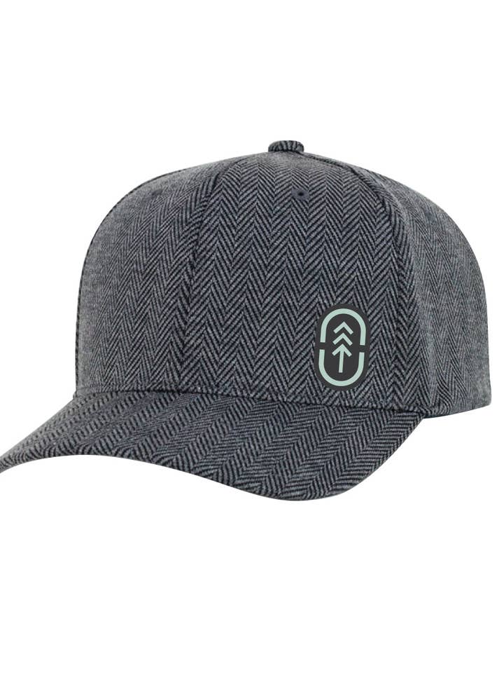 Charcoal Herringbone Flexfit Hat for wholesale by Up North Trading Company