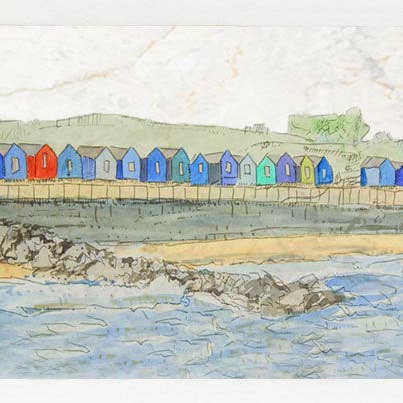 Large Sharing Board - Beach Huts for wholesale by Country Creation