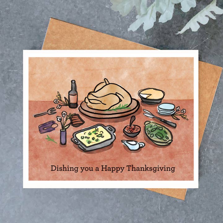 Dishing You Thanksgiving Card for wholesale by Brightspot Design