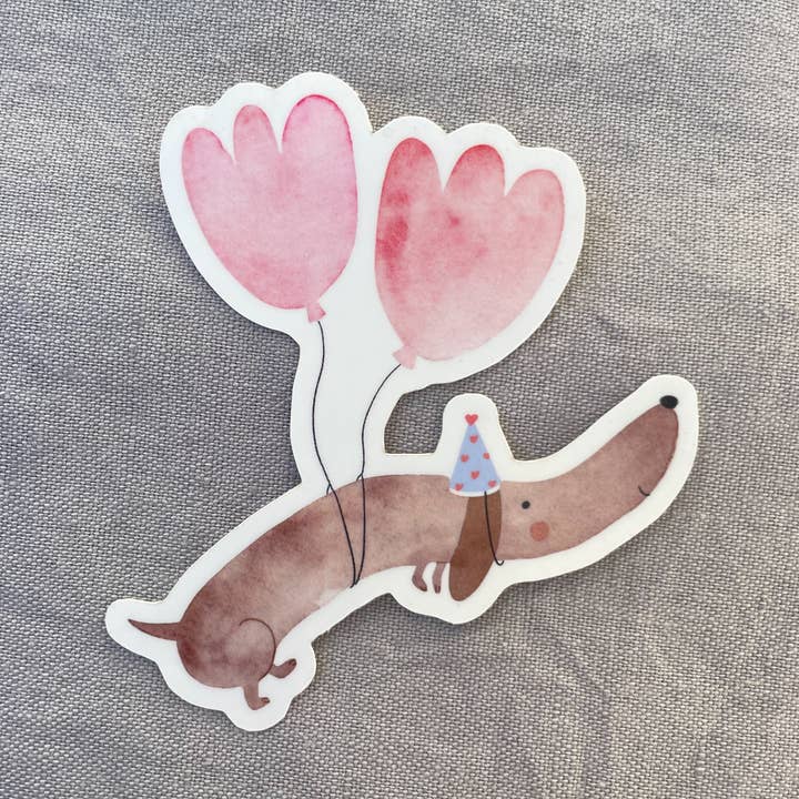 Pegatina de perro salchicha con globos para venta al por mayor de Hannahs Firlefanz
