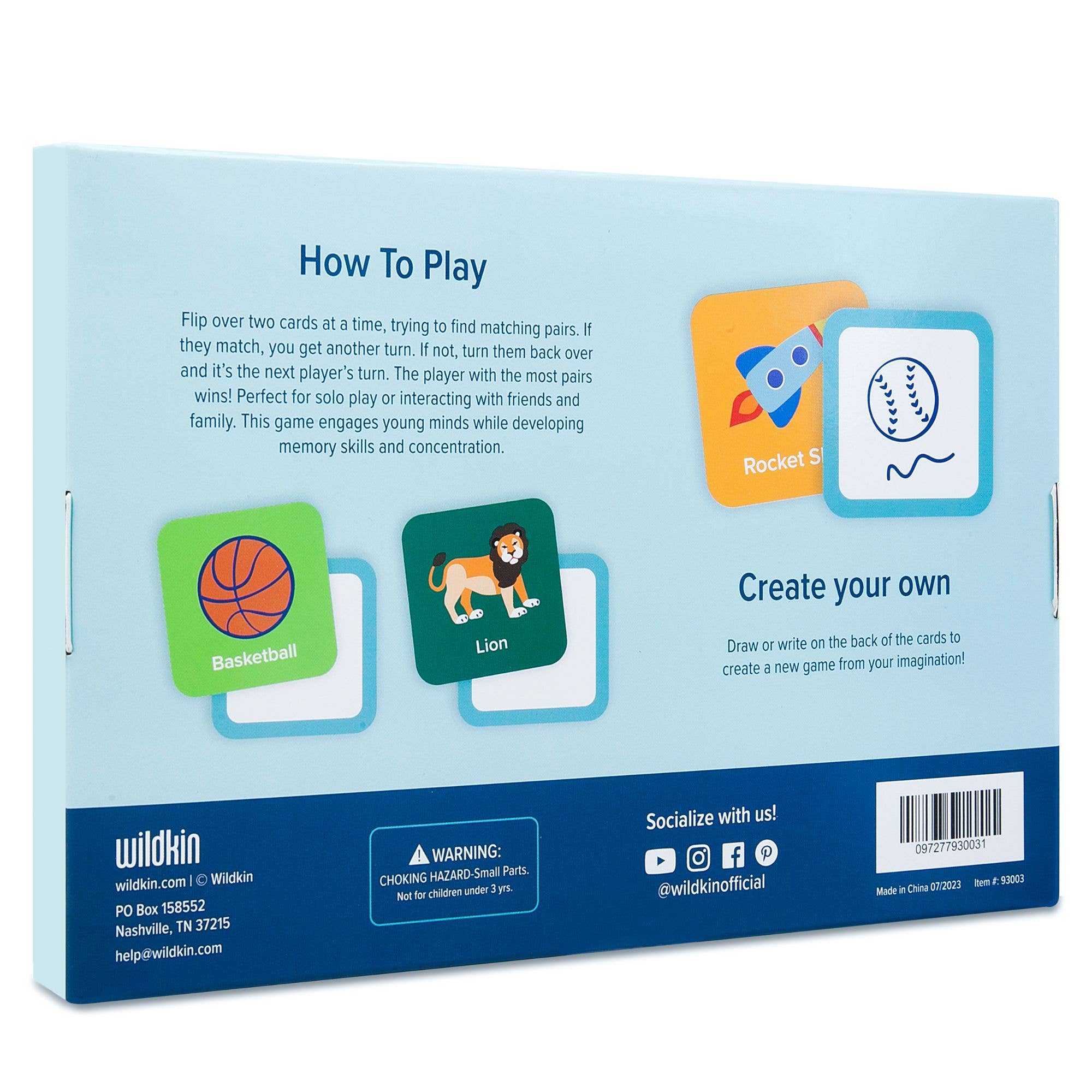 Wildkin - Vendita all'ingrosso Gioco di logica - Bambini - Memory Matching Game 72 pezzi - Ragazzi - 36 paia2