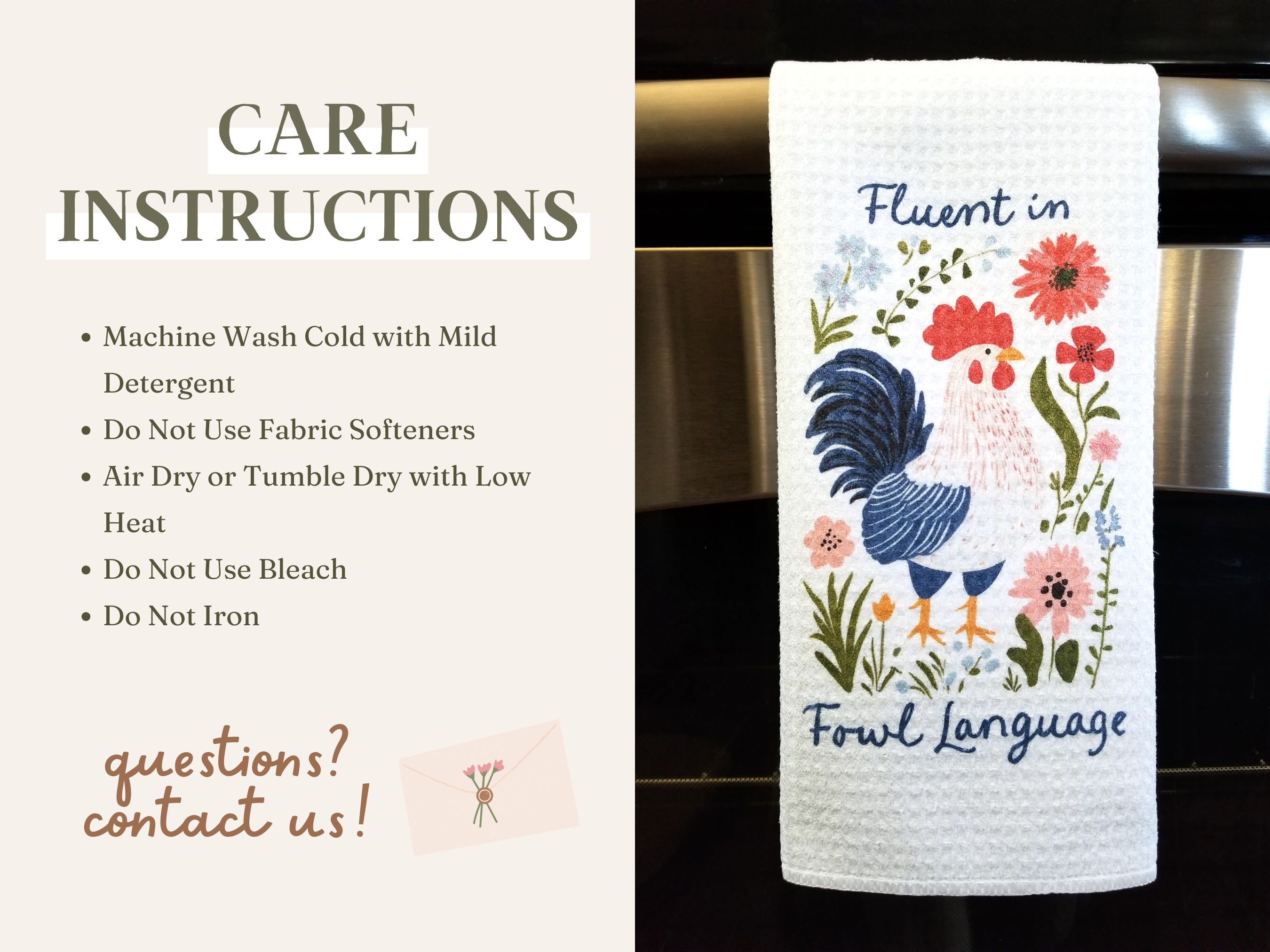 Firefly Paper Studio, LLC - Wholesale Tea Towel - Fluent in Fowl Language Tea Towel4