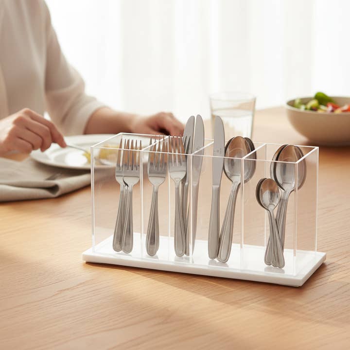 Kadra Kitchenware - Vendita all'ingrosso Portaposate - Portaposate in acrilico Vikko con fondo bianco1