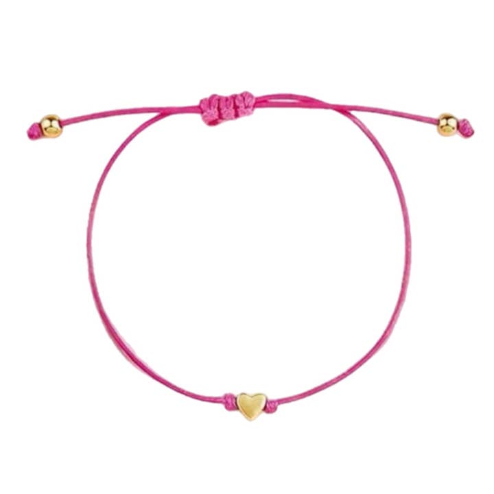 Red & Gold Dainty Heart Friendship Bracelet for wholesale by Mini Haute Mess