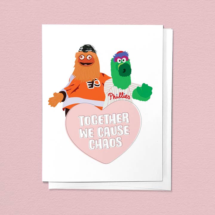 Parcel Island - Wholesale Valentine's Day card - Together, We Cause Chaos Philly Love Valentines Day Card4