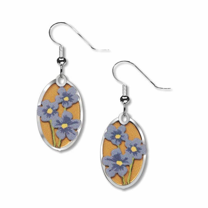 Orecchini in Lino Selvatico, FATTI negli USA per la vendita all'ingrosso da parte di David Howell and Company