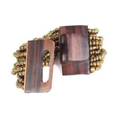 Bijondo - Wholesale Beaded Bracelet - Wooden Buckle Bracelet and Glass Beads, costume jewelry8