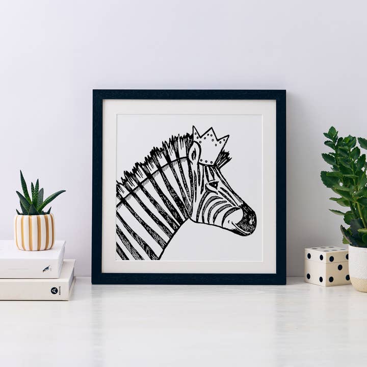 Flo Zebra Mini Art Print for wholesale by Wild Things