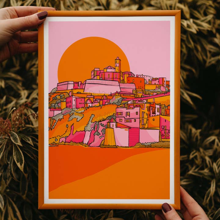 Ibiza Art Print, Travel-Themed Art for wholesale by Freya Niamh