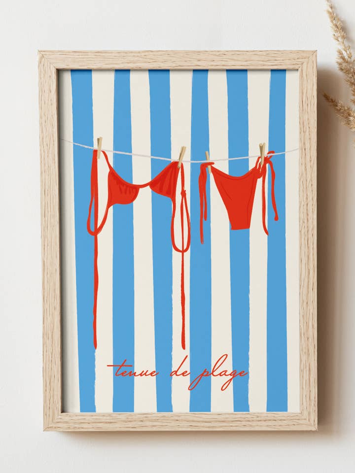 Affiche Tenue De Plage pour la vente par Julia Studio Graphique