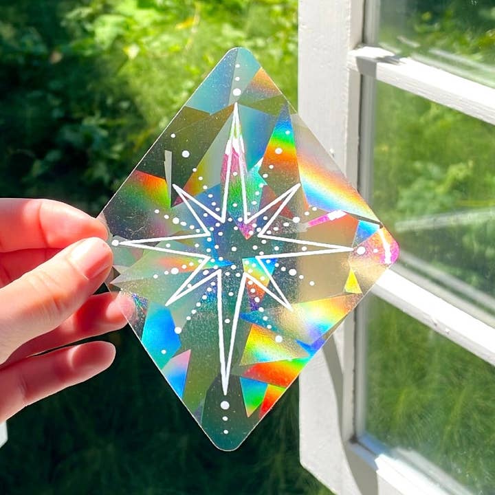 The Raven’s Edge Studio - Wholesale Suncatcher - Suncatcher | White Star Window Sticker | Rainbow Maker Decal0