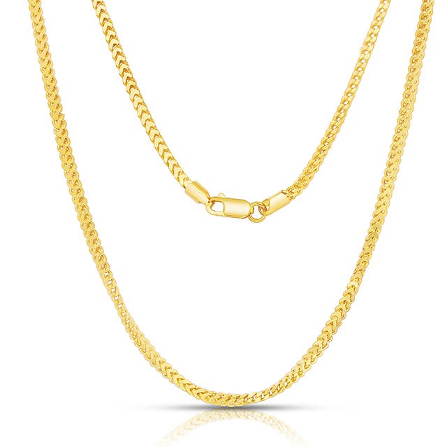 NYC Sterling – wholesale Kedjehalsband – Sterling Silver guldpläterad 2,3 mm Franco kedja halsband