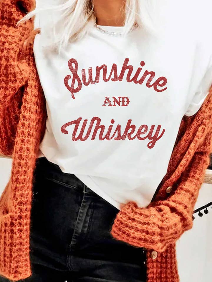 SUNSHINE AND WHISKEY GRAPHIC TSHIRTS for wholesale by Rustee Clothing