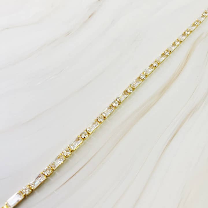 Ellison+Young - Wholesale Link & Chain Necklace - Mixed Shape Sparkle Tennis Necklace