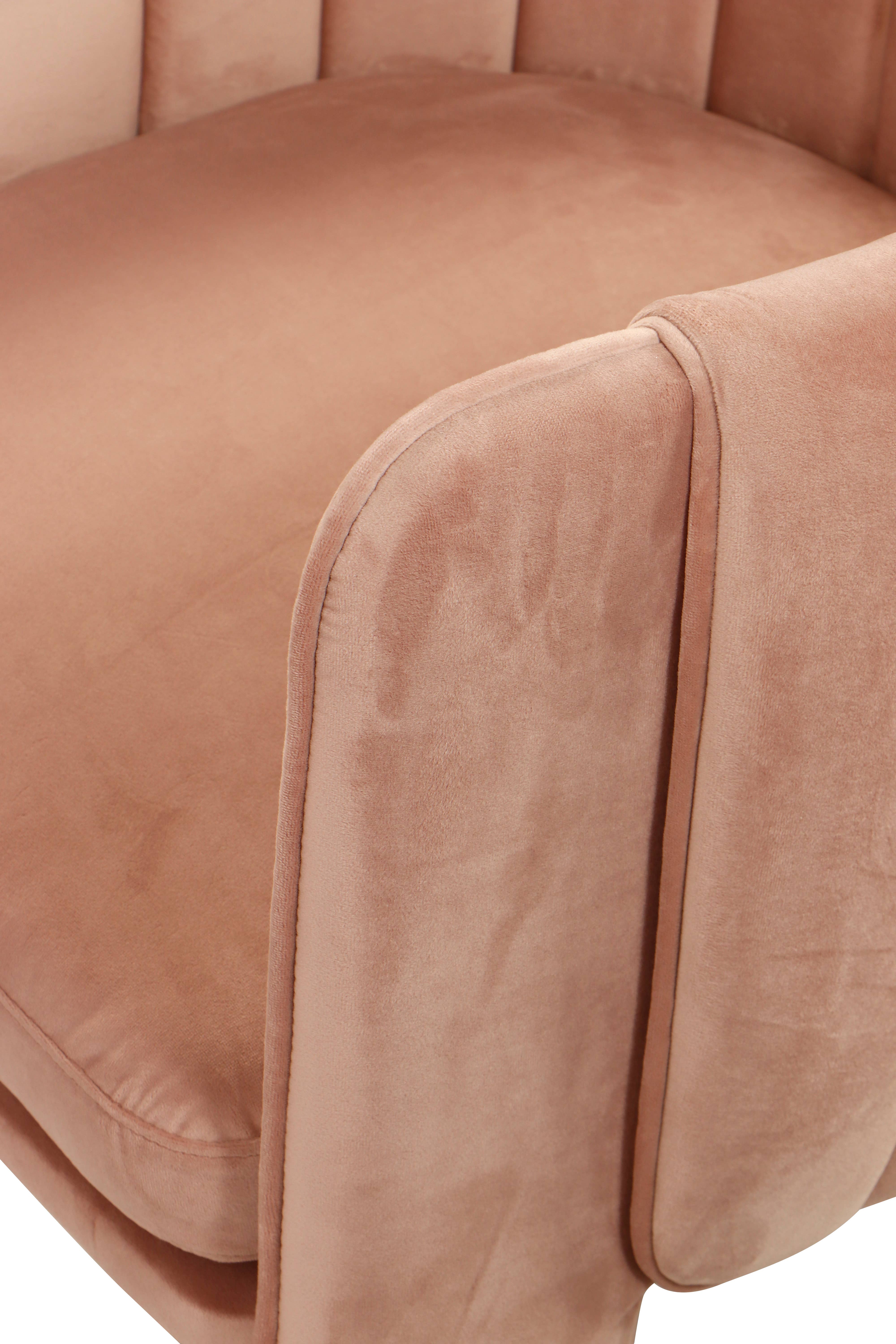 Statements by J - Vendita all'ingrosso Sedie - Poltrona da pranzo Olivia con braccioli e cucitura a canali, color blush6