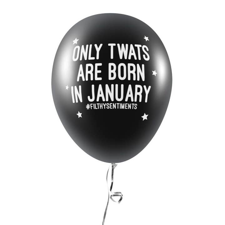 Born In January Balloons (Pack Of 5) for wholesale by Filthy Sentiments