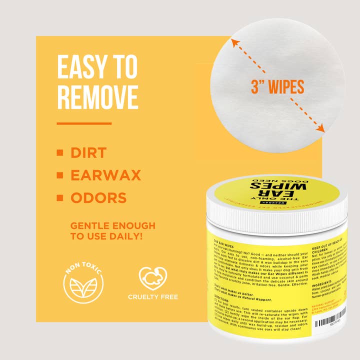 Natural Rapport - Wholesale Pet Grooming Aid - Dog - The Only Ear Wipes Dogs Need